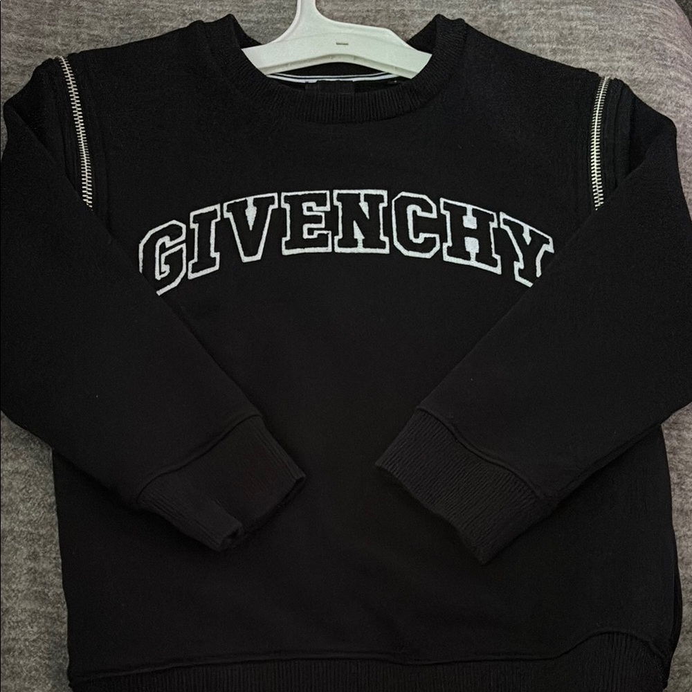 Givenchy Black Logo Sweatshirt with Zipper Accents